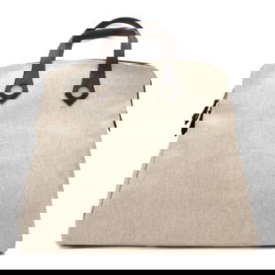 Hermès Heeboo bag: Magnifique sac Heeboo de la maison Herm&#232;s. - En toile H beige et veau Swift marron. - Garniture en m&#233;tal argent&#233; palladi&#233;. - Fermeture &#233;clair, int&#233;rieur doubl&#233; en ve