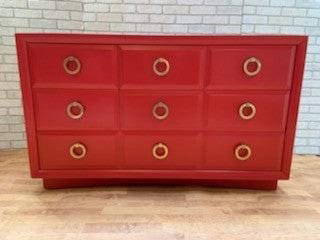 Mid Century Modern Red Dresser by John Widdicomb: Vintage from before 2000 Mid Century Modern T.H. Robsjohn-Gibbings for Widdicomb Credenza Dresser in Red Paint Stunning mid century modern red credenza designed by T.H. Robsjohn-Gibbings for John Widd
