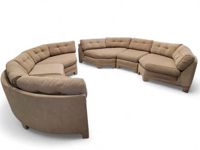Mid Century Modern Milo Baughman Parsons Style Curved Sectional Sofa: Vintage from before 2000 Materials: fabric Mid Century Modern Milo Baughman Parsons Style Curved 3 Piece Sectional Sofa - Pair Classic pair of mid century modern Milo Baughman parsons style curved thr