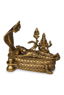 Brass Sree Padmanabhaswamy Statue (Sheshashayi Vishnu) | Handmade | Made in India: Title: Brass Sree Padmanabhaswamy Statue (Sheshashayi Vishnu) | Handmade | Made in India Description: Brass Statue Height: 5.2 inch Width: 3.2 inch Depth: 6.5 inch Weight: 1.40 kg Reserve: $131.00 Shi