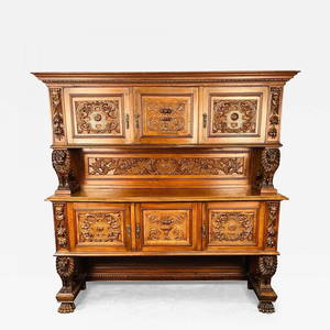 R. J. Horner Victorian Sideboard, Full Griffins, Figural, 1880s, Refinished