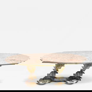 Palatial Italian Carved and Painted Base Marble Top Center or Dining Table: Title: Palatial Italian Carved and Painted Base Marble Top Center or Dining Table Description: One of a kind spectacular Palatial Baroque Italian carved and painted base marble top center or dining ta