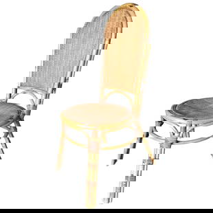 Restored Rattan Side Chair with Large Wicker Fan Back and Seat: About the Item Vintage rattan and wicker side chair, the chair features a large woven wicker seat back and a round woven wicker seat. Restored to new for you. We only purchase and sell only the best a