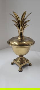 Vintage Pineapple Brass and Silver Ice Bucket Holder Display Home Decor Metal Art Table Top Display: Vintage Pineapple Brass and Silver Ice Bucket Holder Display Home Decor Metal Art Table Top Display Versatile piece, use as candle holder, open it up and use to display items. Use to hide things, stas