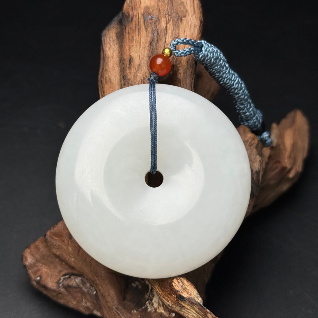 Chinese Hetian Jade Lucky Round Pendant with Certificate (1 of 9)