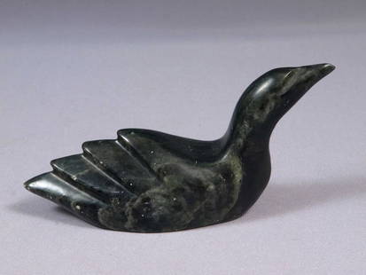Vintage Native American Canadian Stone Carving bird Duck Ross Parkinson: This is a vintage Native American Figurine. The carving is a beautiful bird or duck figure. The figurine is made from soapstone. It is made and signed by Ross Parkinson. Born in 1958, Ross Parkinson b