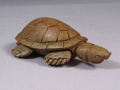 Native American Stone Carving Canada Iroquois Cayuga Nation Turtle WAYNE SKY: This is a vintage Primitive Native American Iroquois Figurine. It shows a very detailed carving of a turtle. The figurine is made and signed by Wayne Sky. Wayne Sky was a Canadian artist 1942 - 2011.