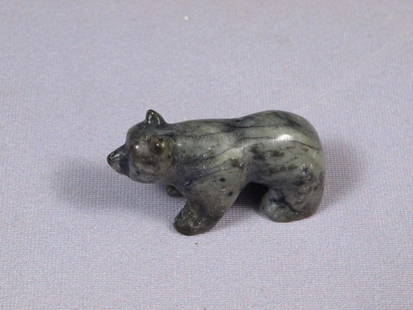Inuit Eskimo Native Vintage Soapstone Carving BEAR LARRY BEAUCAGE Small '97: This is a vintage Primitive Native American Eskimo Inuit Bear Figurine. The figurine is made from stone and is very beautiful. It was made by LARRY BEAUCAGE in 1997. It is app. 2" long. It is in good