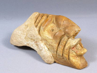 Native American Stone Carving SIGNED Canada Cleveland Sandy Iroquois Six Nations: This is a vintage Primitive Native American Iroquois Figurine. It shows a face of native man It is signed on the bottom - Cleveland Sand (1949-2015). Cleveland was born in Ohsweken, Ontario in 1949. H
