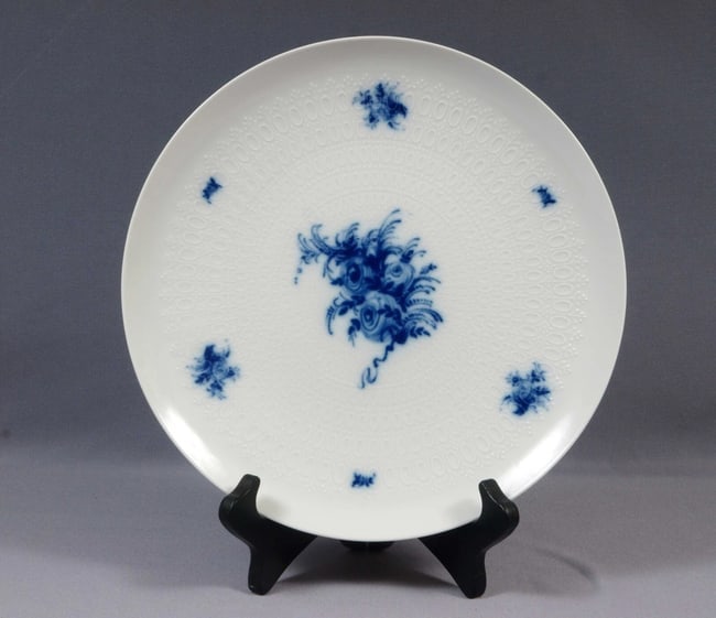 Vintage ROSENTHAL Bjorn RHAPSODY Romance Dinner Plate Blue Germany (1 of 1)