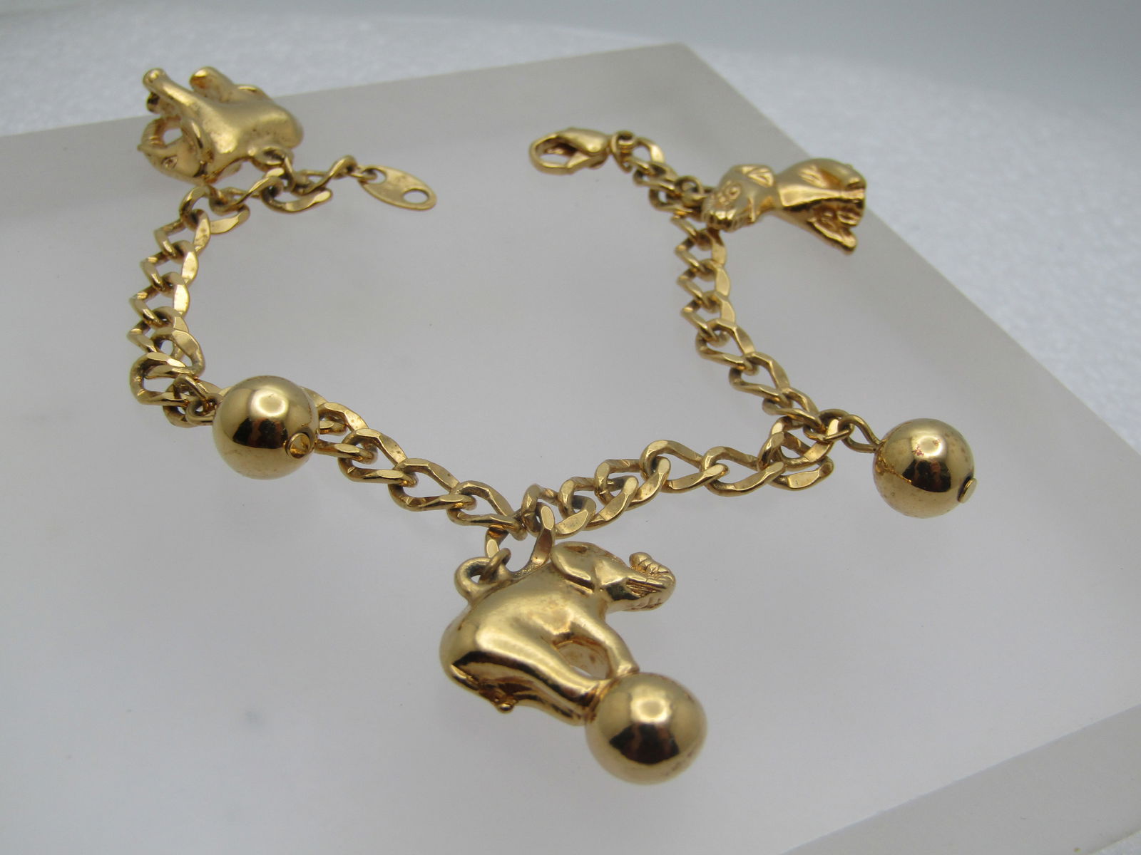 Vintage Elephant Charm Bracelet, 8", Avon, 1990's (1 of 5)