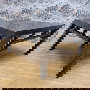 Vintage Shanxi Province Elm Coffee Table with Carved Apron: Vintage from before 2000 Depth: 38 inches Height: 21 inches Width: 38 inches Vintage Shanxi Province Elm Coffee Table with Carved Apron This Vintage elm coffee table is from the Shanxi Province of Chi
