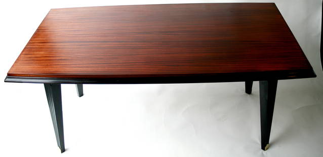 FRENCH modernist mid century DINING ROOM TABLE Guenot: Large dining room table, made in the 1950's in France , this type of table was quite fashionable in France around this period .I found reference on line and in books about this piece which indicate it