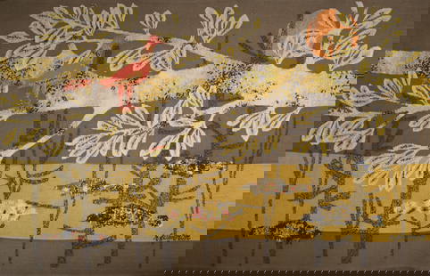 Fumeron tapestry mecanic Jacquard wool fabric Aubusson Robert: Born on August 9, 1921 in Payroux, in southern Vienne, René Fumeron remains above all known for his tapestries. He signed more than 1,000, woven in Aubusson in the Creuse and at the Gobelins in P
