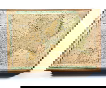 Puzzle box with wood cubs with maps of the worlds atlas 1890 french: Cartographical Cube toy 1889 Maison jullien (J L) Antique Map Charles Verneau Appealing cartographical toy, consisting of 20 wooden cubes, each side of each cube with a map section pasted on, thus for