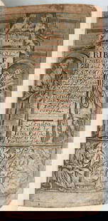 1653-54 BIBLE in ENGLISH antique Old & New Testament London: by John Field: The Holy Bible Contaning ye Old and New Testaments London: John Field, 1653-54 engraved pictorial title, ruled in red throughout, separate title page for New Testament A-3D12 Bound with: The Book of P