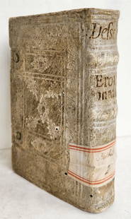 1697 CANON LAW BOOK Erotemata juris canonici. antique by V. ANDREAS: ANDREAS, V. Erotemata juris canonici. Degesta et enucleata. Cologne, W. Metternich, 1697 (6), 462 pp. Original blind tooled pigskin over wooden boards, with intact clasps, spine with raised bands and