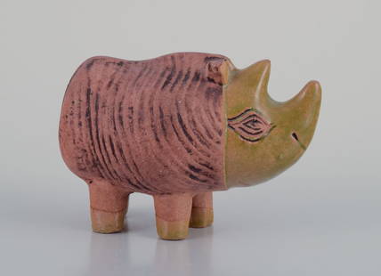 Lisa Larson, Gustavsberg, Sweden. Ceramic figurine of a rhino. 1970s.: Lisa Larson, Gustavsberg, Sweden. Ceramic figurine of a rhino. 1970s. In excellent condition. Dimensions: 10.0 cm x 7.0 cm. Reserve: $252.00 Shipping: Domestic: Shipping rates are determined by destin