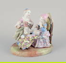 Meissen, Germany. Large porcelain group of three noble figures. 19th C.