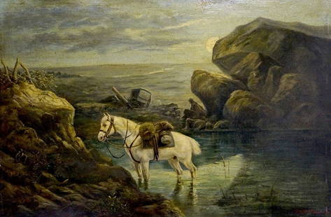 Oil painting Horse on the field: &#8470;Vern 734 *** ABOUT THIS PAINTING *** * TITLE: "Horse on the field" * ARTISTS: European artist * SIZE: 33x48 cm/'12.99x18.89 inches' * MEDIUM: oil, wood * HAND PAINTED: Original painting from ou