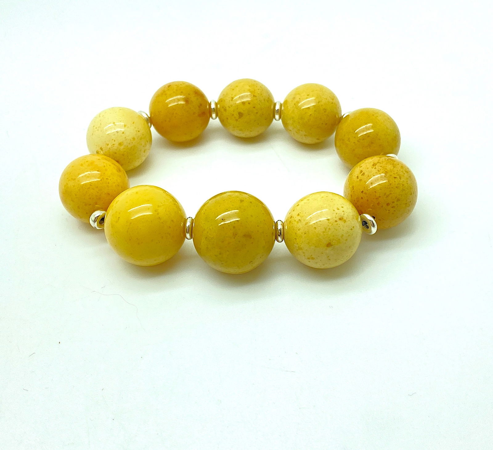 Antique Amber Bracelet made from Round Amber beads (1 of 5)
