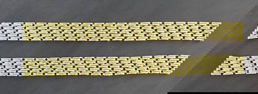 18k Yellow Gold Van Cleef Bracelet Pieces: NS A000 Two 18k yellow gold strap pieces made by Van Cleef and Arpel. Please notice that it is not a bracelet! The pieces can be reworked in a watch strap or a bracelet. Stamped with Van Cleef and Arp