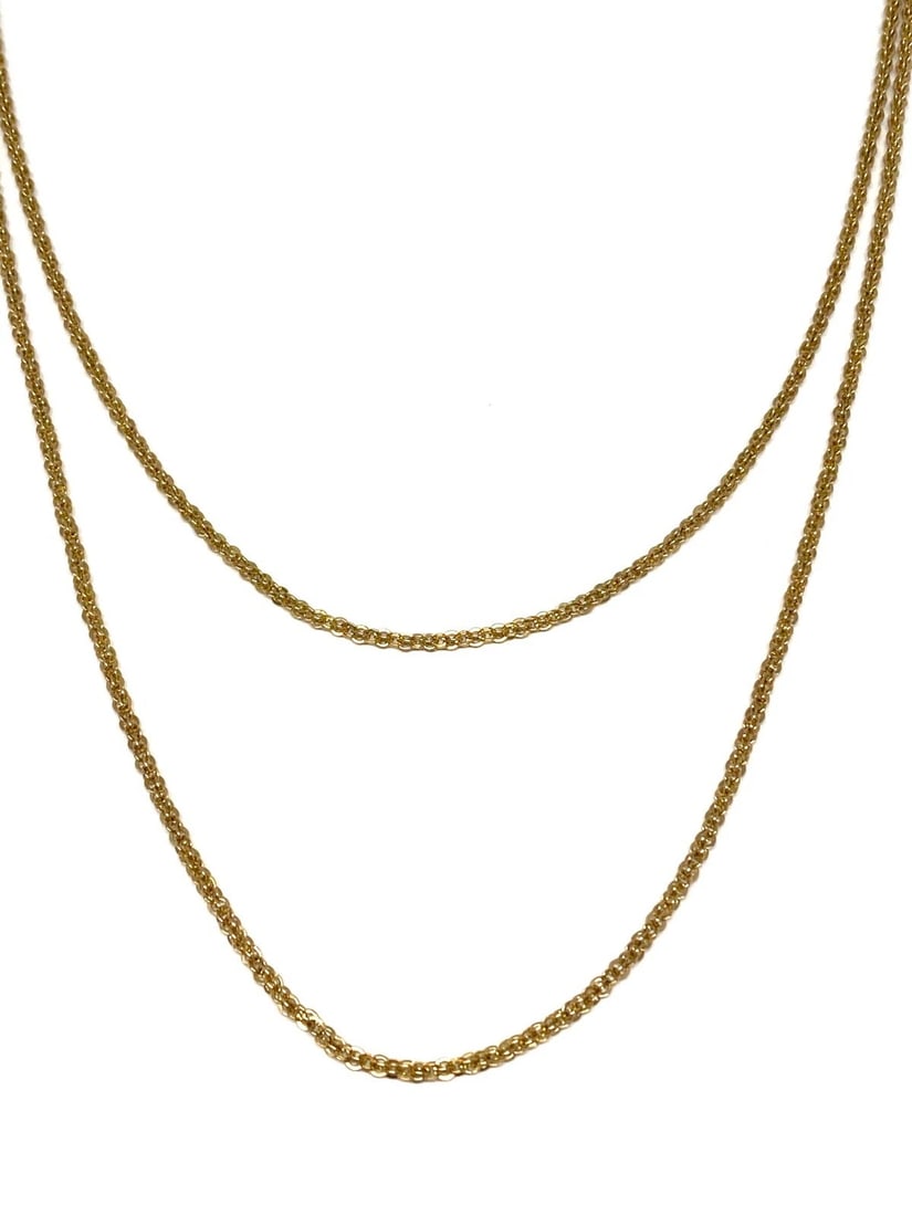 Victorian 1900's 10K Rose Gold Link Chain Long Necklace (1 of 5)