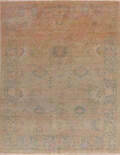 Antique Vegetable Dye Oushak Turkish Area Rug 8x10: Title: Antique Vegetable Dye Oushak Turkish Area Rug 8x10 Description:A Beautiful Genuine Turkey Oushak (100% Vegetable Dye) rug is Hand Knotted by skillful weavers in Turkey with 100% Wool Material.