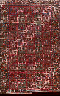 Antique Garden Design Bakhtiari Persian Area Rug 6x10: Title: Antique Garden Design Bakhtiari Persian Area Rug 6x10 Description:A Beautiful Genuine Iran ( Persia ) Bakhtiari rug is Hand Knotted by skillful weavers in Iran ( Persia ) with