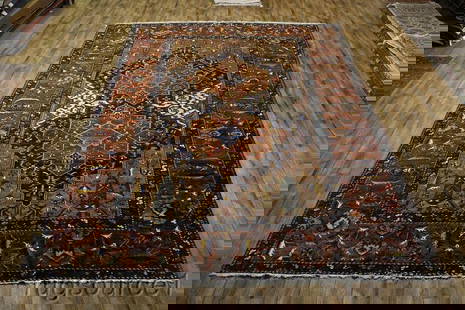 Antique 12x17 Bakhtiari Persian Rug: Title: Antique 12x17 Bakhtiari Persian Rug Description:A Beautiful Genuine Iran ( Persia ) Bakhtiari rug is Hand Knotted by skillful weavers in Iran ( Persia ) with 100% Wool Material. This rug is in