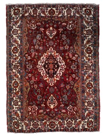 Handmade Vintage Persian Style Mahal Rug 4.6' x 6.6' (142cm x 204cm) 1950s