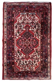 Handmade Vintage Persian Hamadan Rug 2.5' x 4' (77cm x 124cm), 1970s