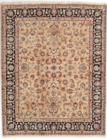 Persian Mashad Hand Knotted Rug 6'6" x 8'2"
