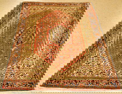 PERSIAN BIJAR RUG 3.10x5.6: Title:PERSIAN BIJAR RUG 3.10x5.6 Description:OLD,ANTIQUE HIGHLY DETAILED FINE VILLAGE WOVEN KORK WOOL_HIGH KPSI WOVEN AUTHENTIC HANDKNOTTED PERSIAN BEJAR RUG.........Highly detailed allover design pat