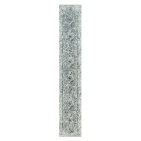 Gray Hand Knotted Zoroastrian Design Wool And Silk XL Runner Rug