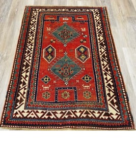 19th Century Borjalou Prayer kazak Caucasian Rug-4889