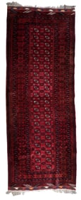 Handmade Vintage Afghan Ersari Runner 3.5' x 9.2' (108cm x 282cm), 1960s