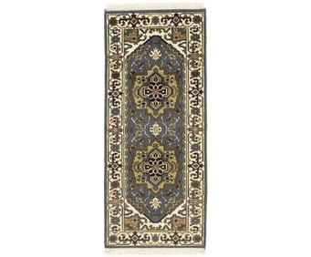 Gray Floral 3X6 Heriz Serapi Oriental Rug
