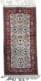 Handmade Vintage Indian Agra Rug 2.3' x 4.6' (71cm x 142cm), 1960s