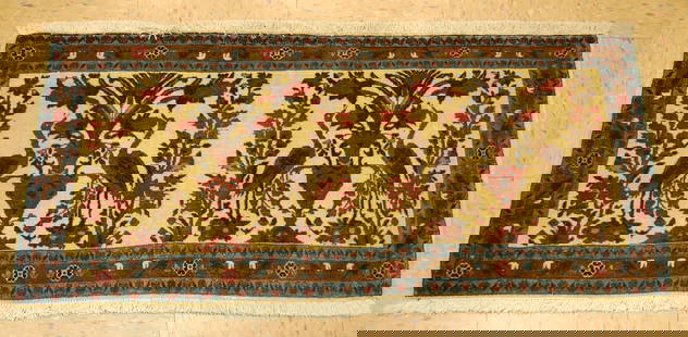Persian BIJAR RUG1'9"X3'9": Title:Persian BIJAR RUG1'9"X3'9" Description:OLD, ANTIQUE HIGHLY DETAILED over BIRDS DESIGN BIJAR RUG CLASSIC VILLAGE WOVEN..AUTHENTIC HAND KNOTTED PERSIAN ....... GREAT border with a wonderful design