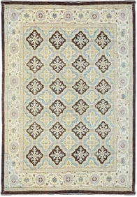 9' x 12' QUALITY Light Brown Blue Chobi Peshawar Rug 25220