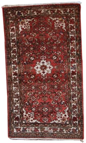 Handmade vintage Persian Hamadan rug 2.4' x 4.3' ( 75cm x 132cm ) 1970s