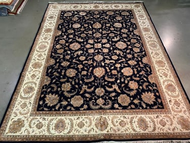 EXQUISITE SILK &WOOL MAHAL DESIGN RUG 8.9x12.2