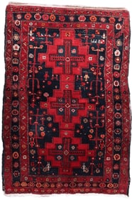 Handmade Antique Persian Hamadan Rug 4.6' x 6.7' (142cm x 205cm), 1930s