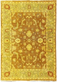 9' x 12' Oushak Rug Brown Rust Green #5044