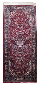 Handmade Vintage Persian Kashan Runner 2.4' x 5.8' (76cm x 179cm), 1960s