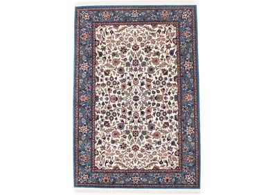 Cream Floral Kirman 4X6 Oriental Rug