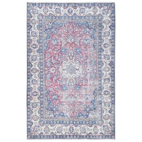 Pinky Red, Hand Knotted Worn Wool Old Persian Kerman Rug