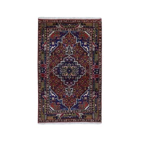 New Persian Hamadan Bird Figurines Pure Wool Hand Knotted Oriental Rug