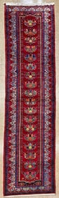 Persian Saveh Hand Knotted Runner Rug 3'7" x 16'8"